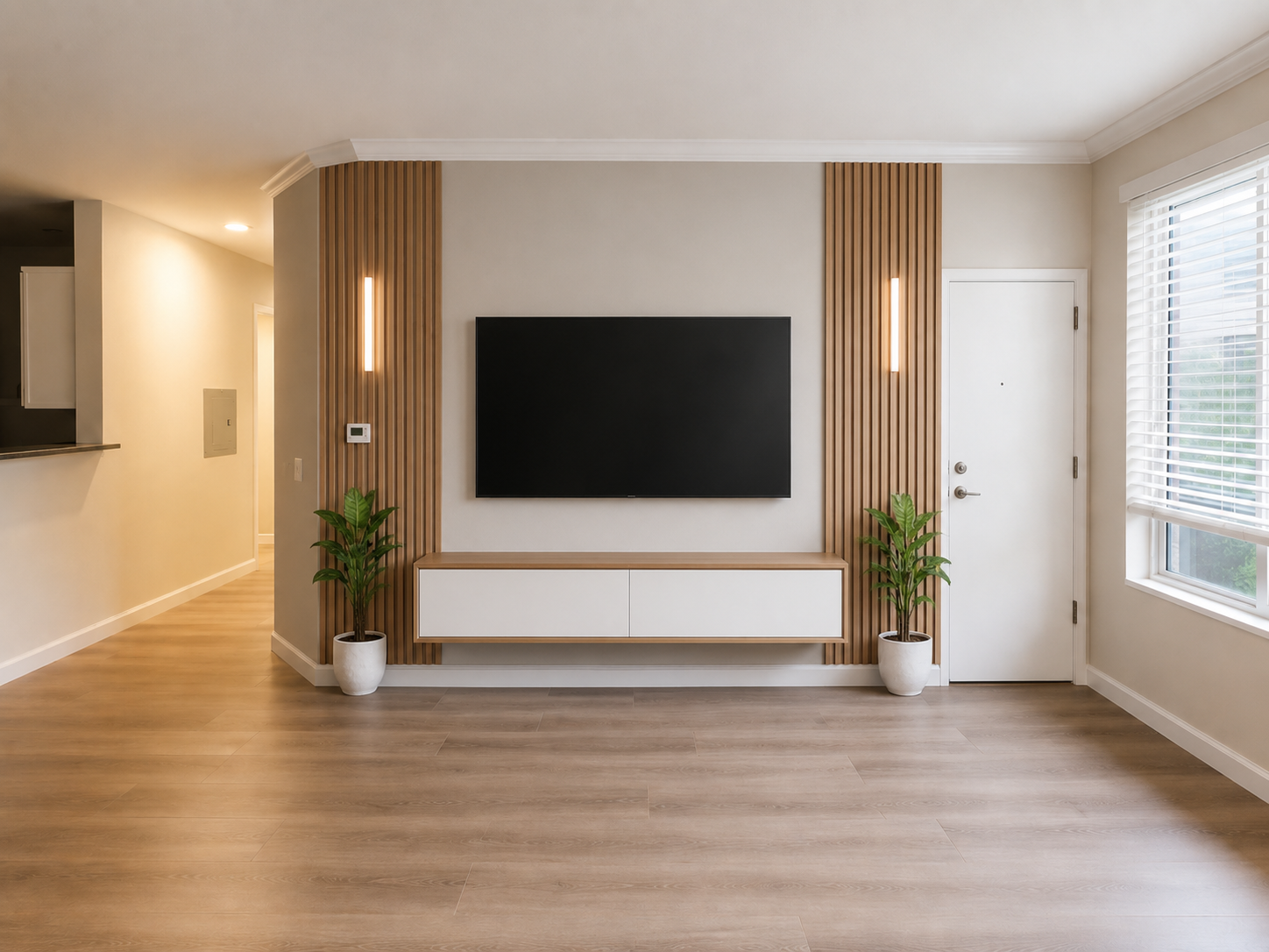 Finished custom media wall